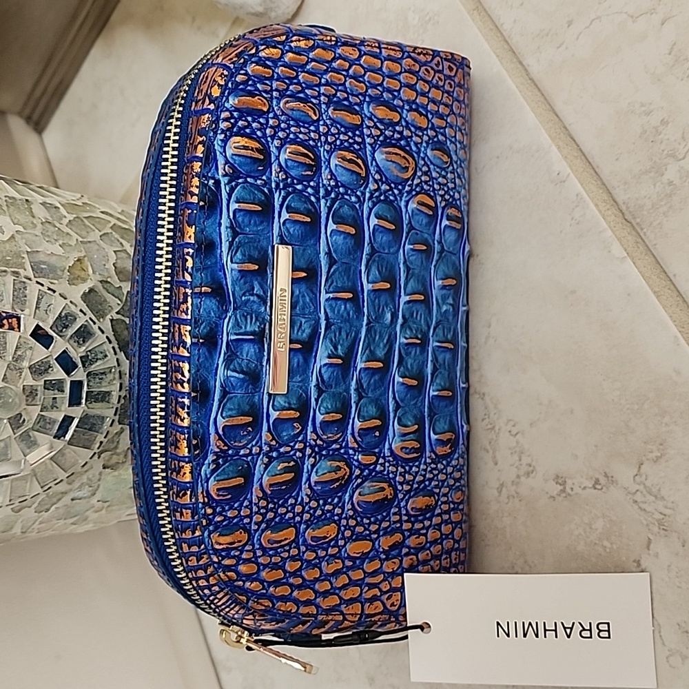 🌟💙 BRAHMIN DANY Deep Azure Cosmetic Case 💙🌟